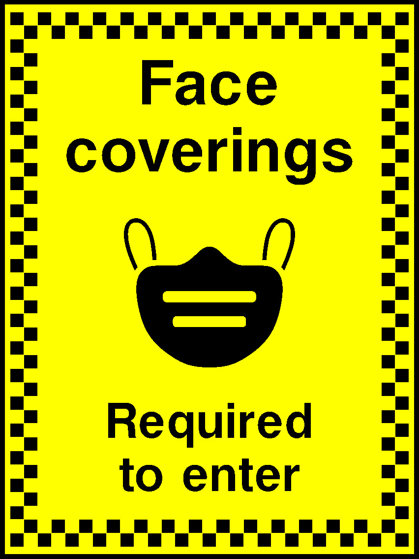 Face Coverings $ Required To Enter Covid Signage - COVI0070