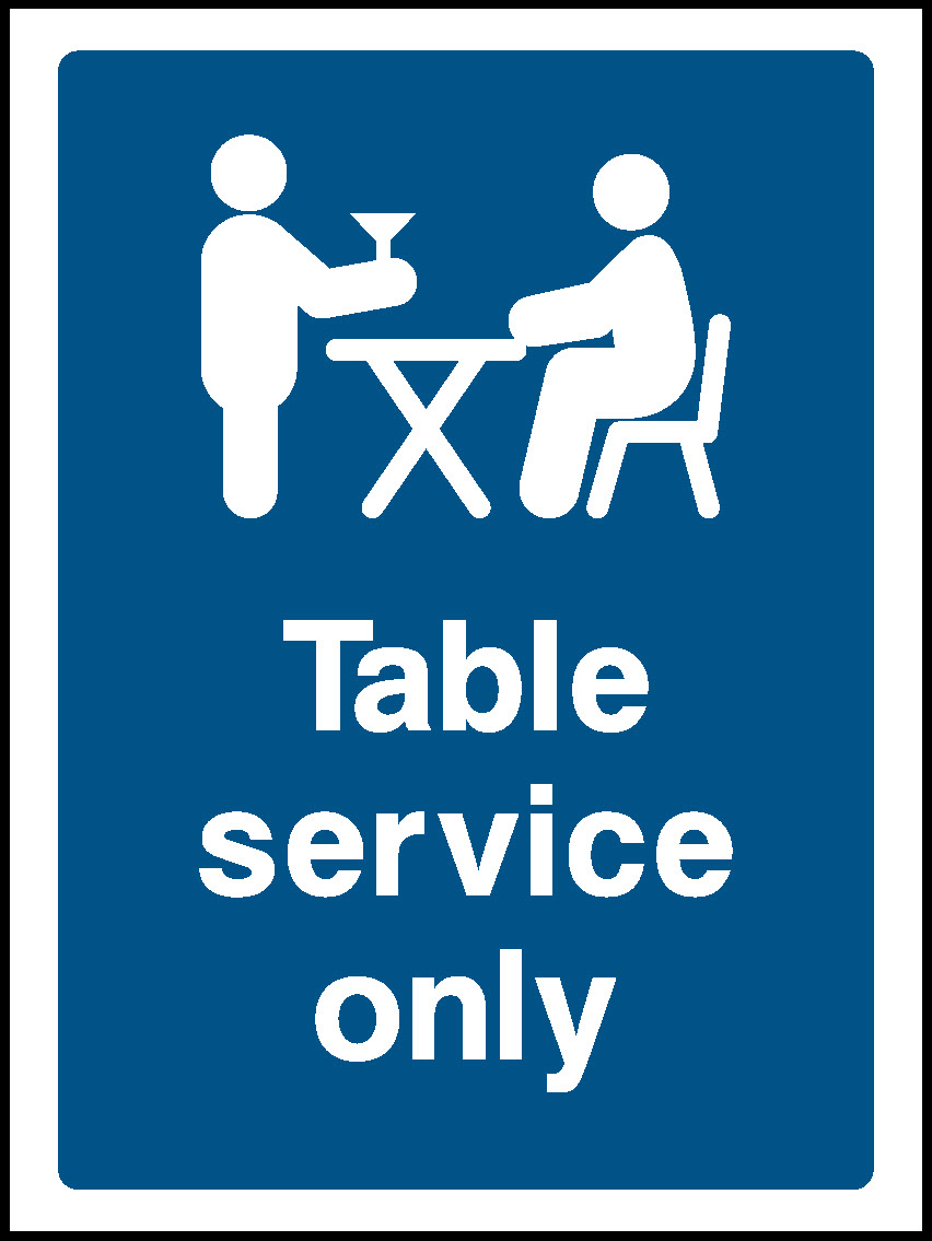 Table service only Covid Signage - COVI0051