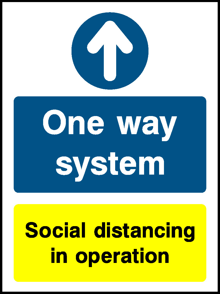 One Way System Social Distancing In Operation Covid Signage - COVI0059