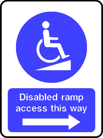 Disabled Ramp Access This Way DDA Act Signage - DDA0009.