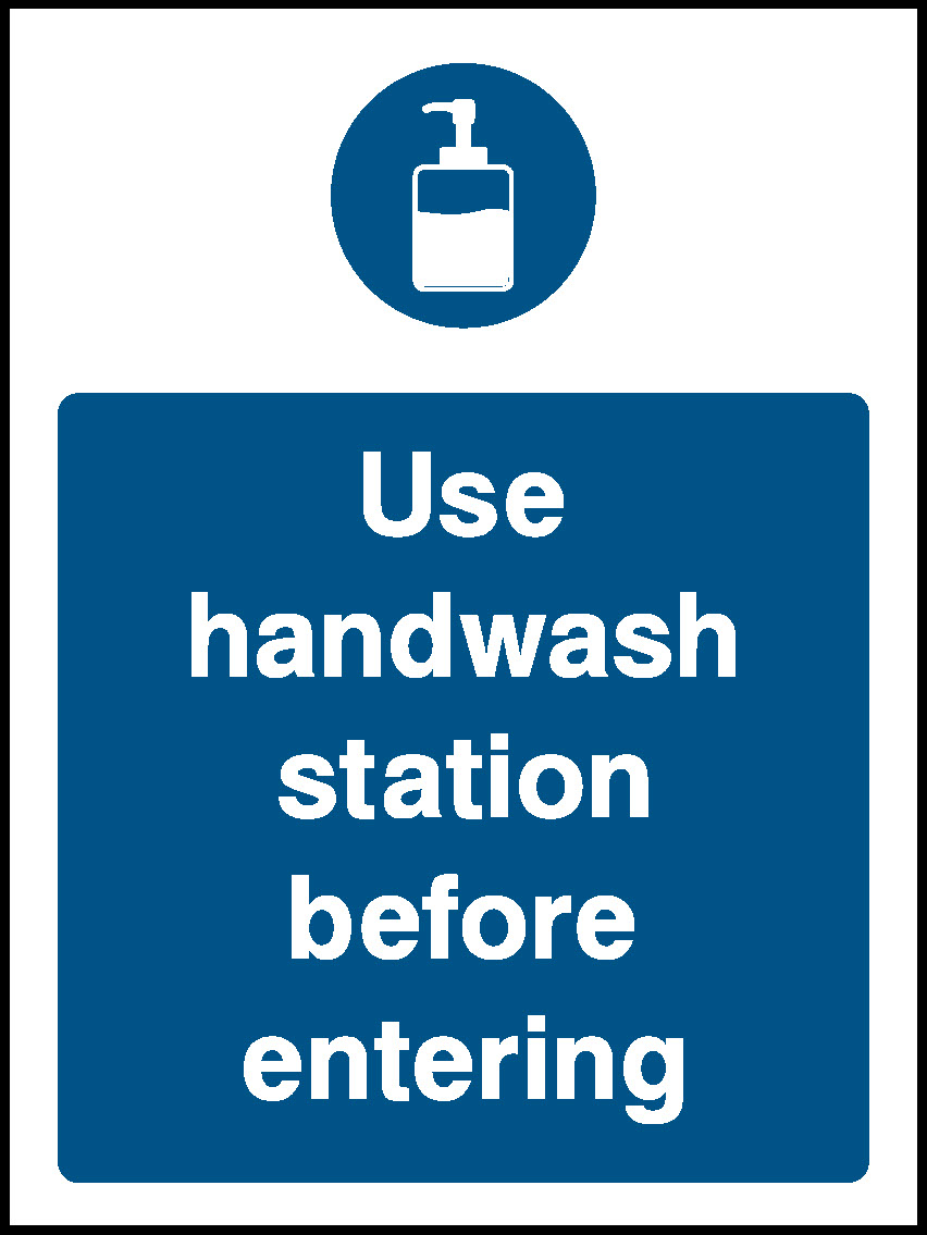 Use Handwash Station Before Entering Food Processing & Hygeine Signage - FOOD0033