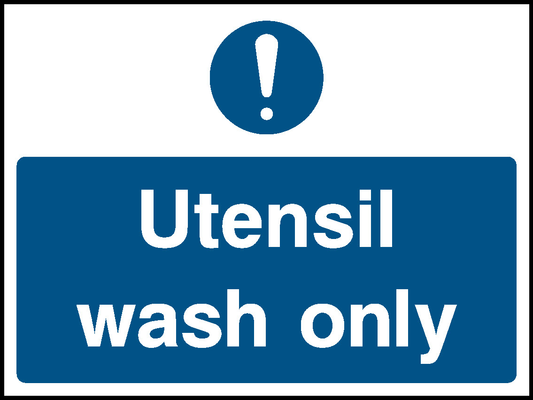 Utensil Wash Only Food Processing & Hygeine Signage - FOOD0036