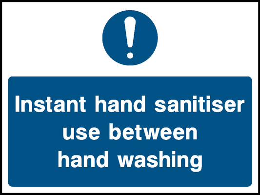 Instant Hand Sanitiser Use Between Hand Washing Food Processing & Hygeine Signage - FOOD0037