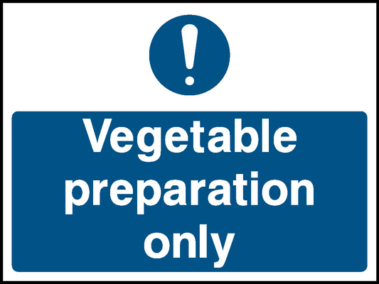 Vegetable Preparation Food Processing & Hygeine Signage - FOOD0040