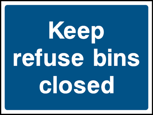 Keep Refuse Bins Closed Food Processing & Hygeine Signage - FOOD0041