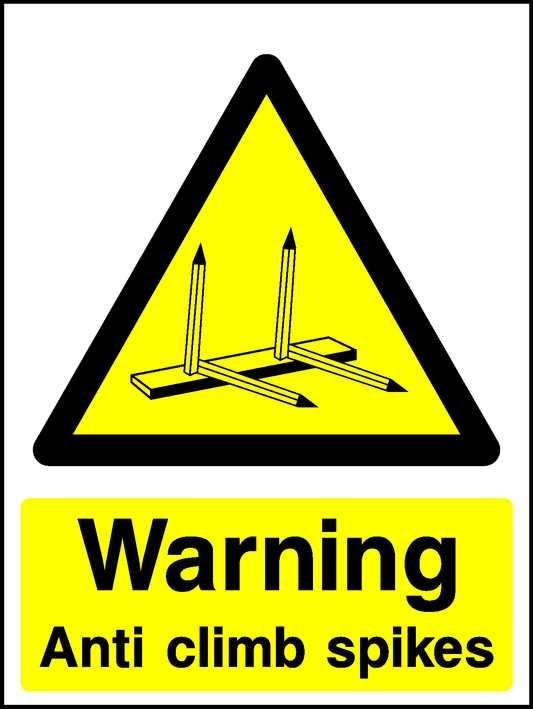 Warning Anti Climb Spikes Construction-Signage - CONS0030