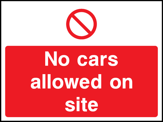 No Cars Allowed On Site Construction-Signage - CONS0083