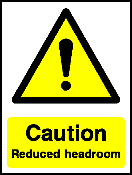 Caution Reduced Headroom Lift Safety Signage - LIFT0005