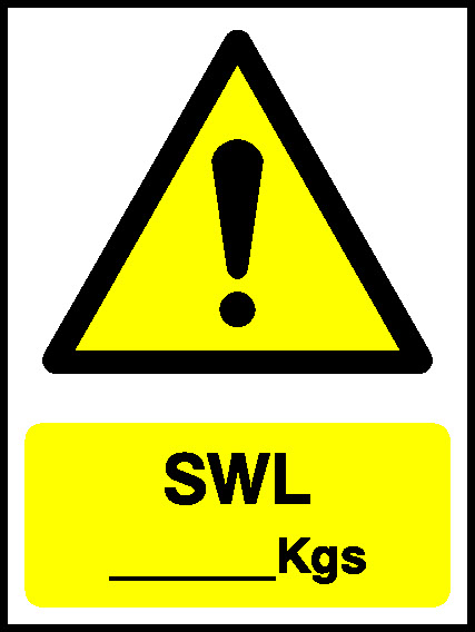 Swl x Kgs Lift Safety Signage - LIFT0007