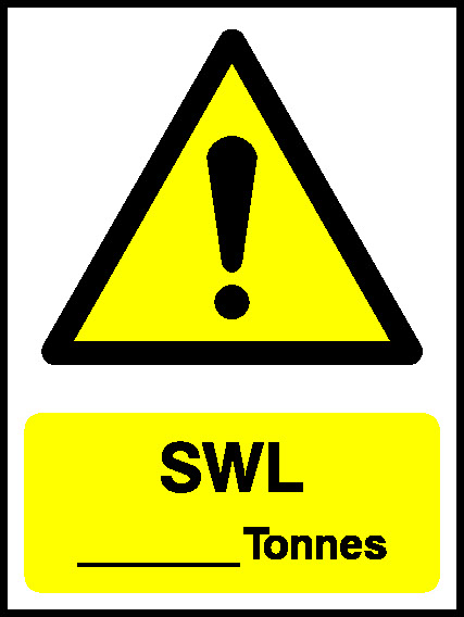 Swl Tonnes Lift Safety Signage - LIFT0008