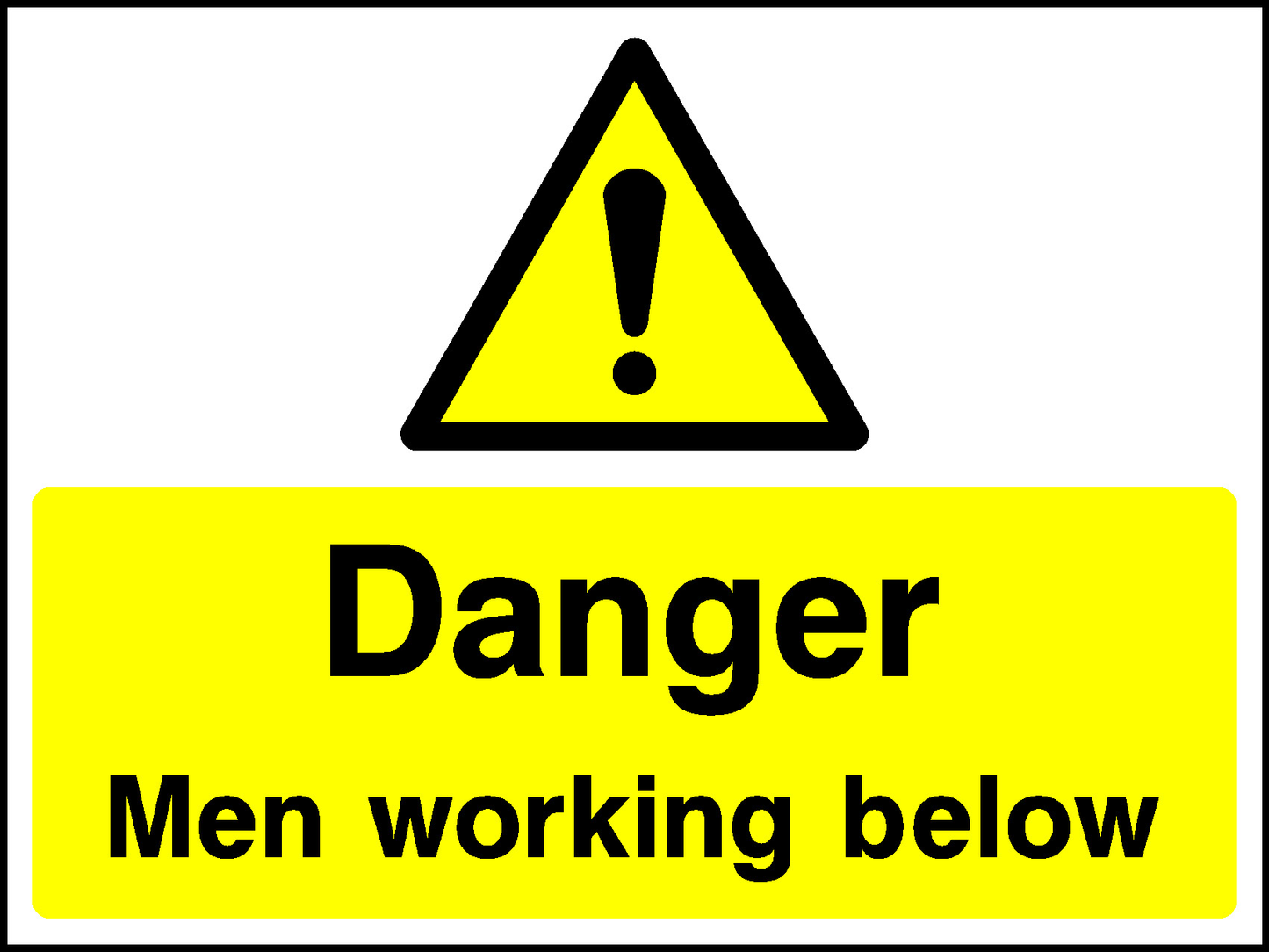 Danger Men Working Below Construction-Signage - CONS0107