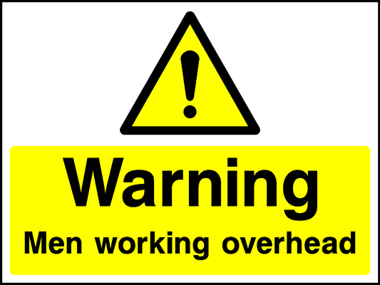 Warning Men Working Overhead Construction-Signage - CONS0101