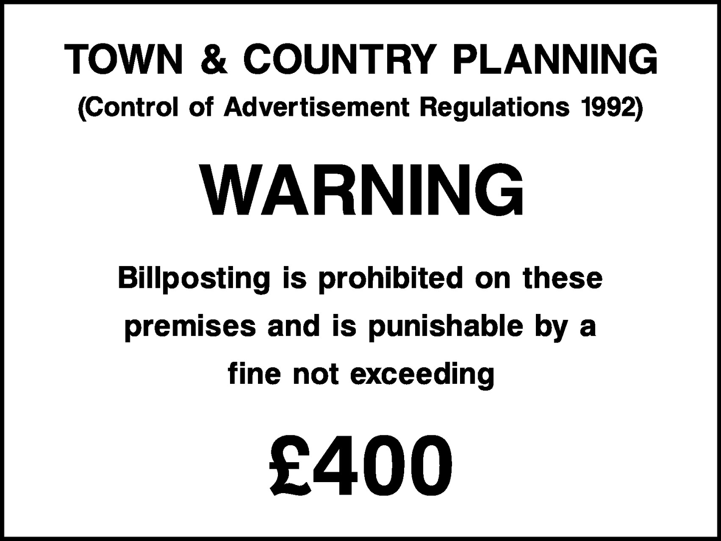 Town And Country Planning Notice Construction-Signage - CONS0131