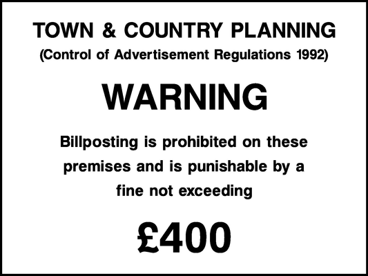 Town And Country Planning Notice Construction-Signage - CONS0131