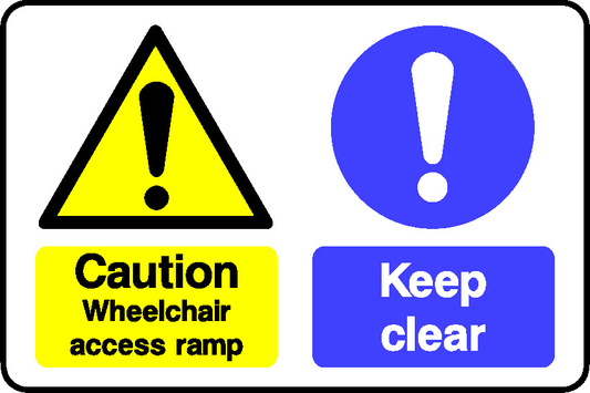 Caution Keep Wheelchair Clear Access Ramp DDA Act Signage - DDA0014.