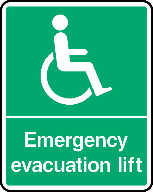 Emergency Evacuation Lift DDA Act Signage - DDA0025.