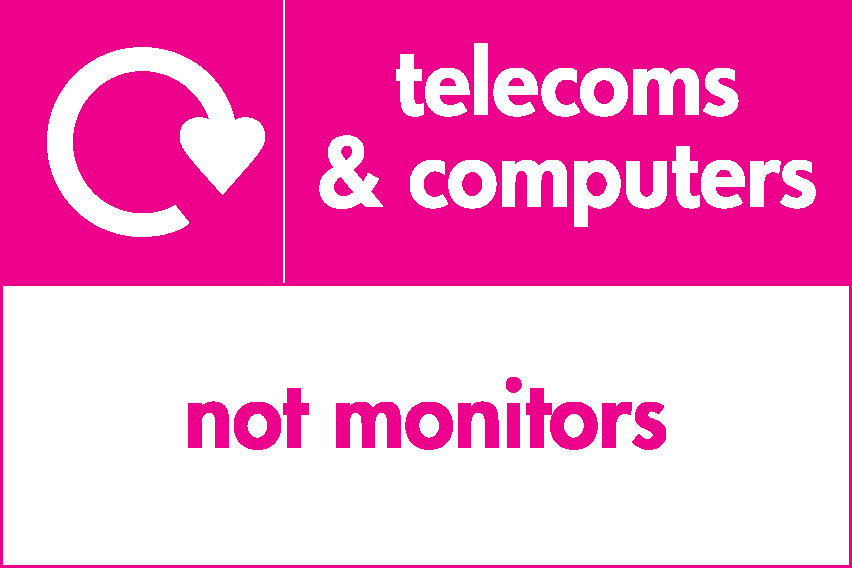 Telecoms & Computers Not Monitors Recycling Electrical Signage - ELEC0046