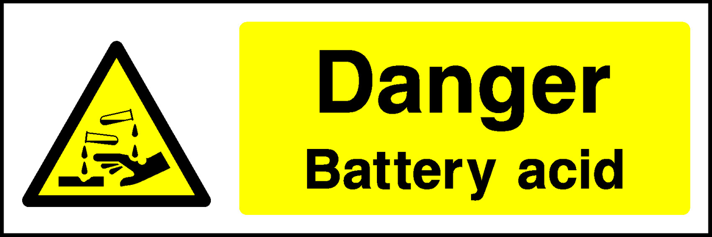 Danger Battery Acid Warning Chemical Danger Signage - CHEM0005