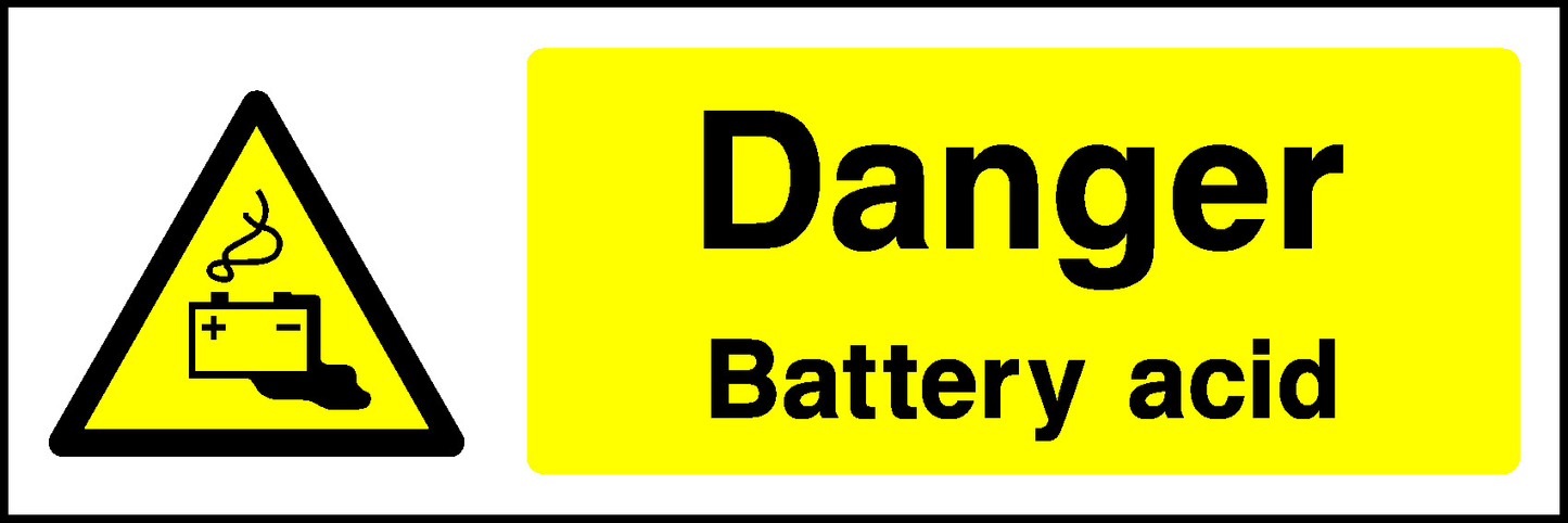 Danger Battery Acid Warning Chemical Danger Signage - CHEM0010