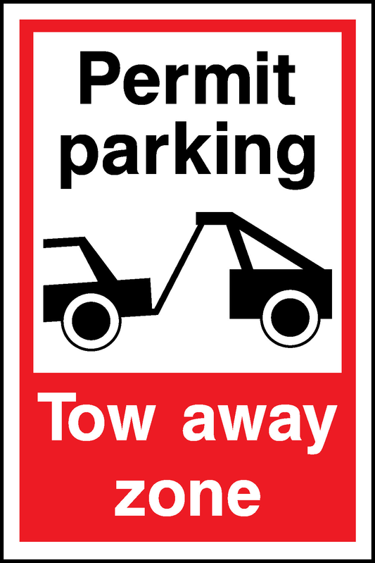 Permit Parking Tow Away Zone Parking Signage - PARK0080