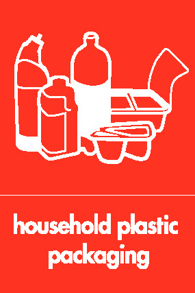 Household Plastic Packaging Recycling Plastics Signage - PLAS0020