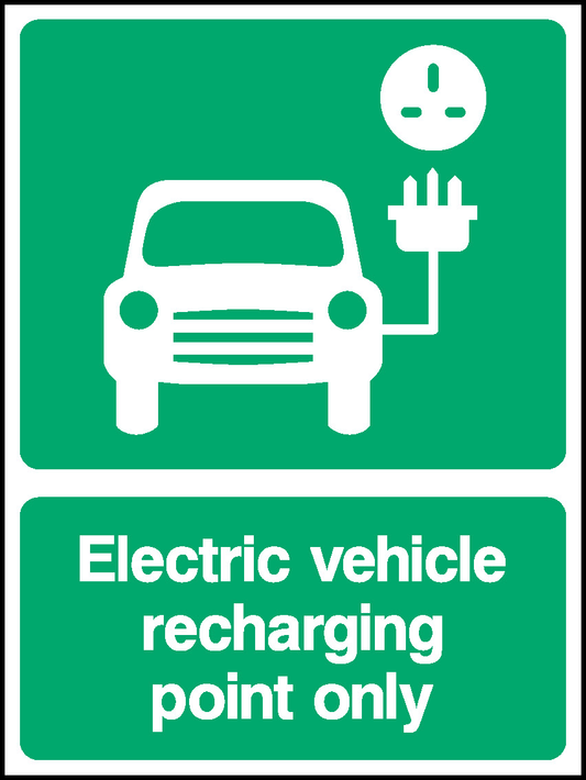 Electric Vehicle Recharging Point Only Parking Signage - PARK0086