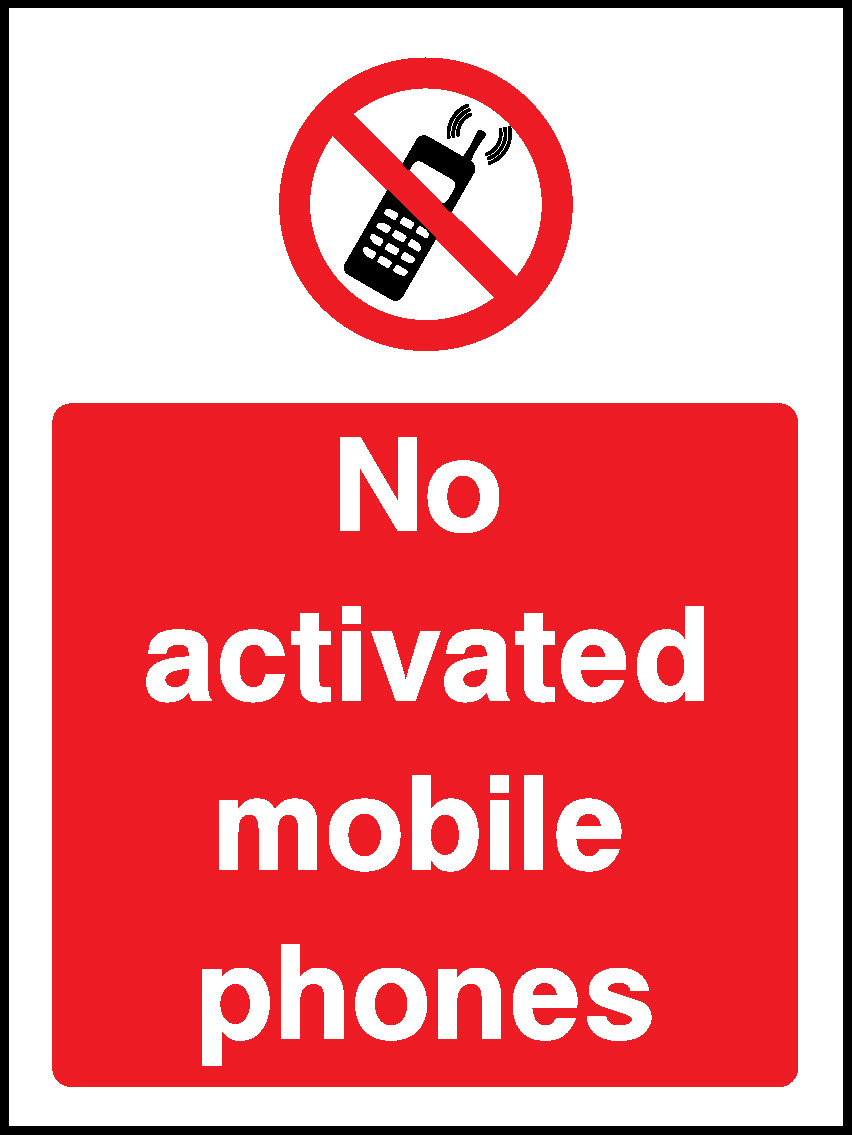 No Activated Mobile Phones Prohibition General Signage - GENE0077