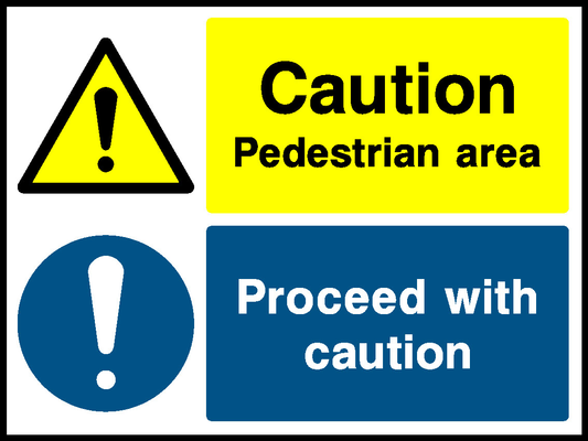 Caution Pedestrian Area Proceed With Caution Garage Signs Signage - GARA0033