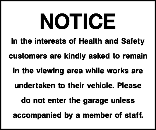 Health And Safety Notice Garage Signs Signage - GARA0041