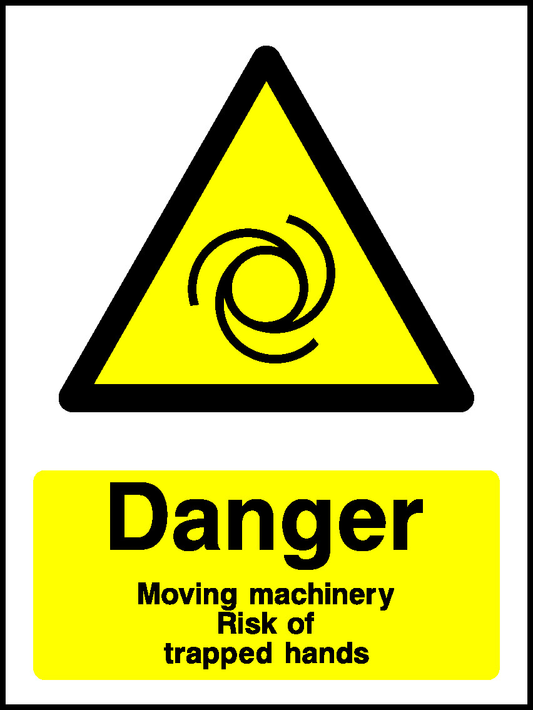 Danger Moving Machinery Risk Of Trapped Hands Mandatory Signs Machinery & General Signage - MACH0030