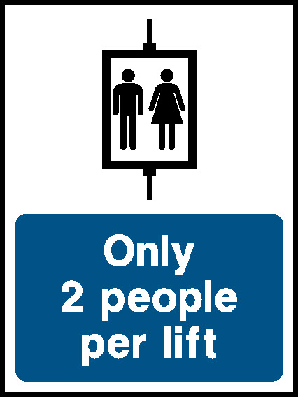 2 People Per Lift Lift Safety Signage - LIFT0030