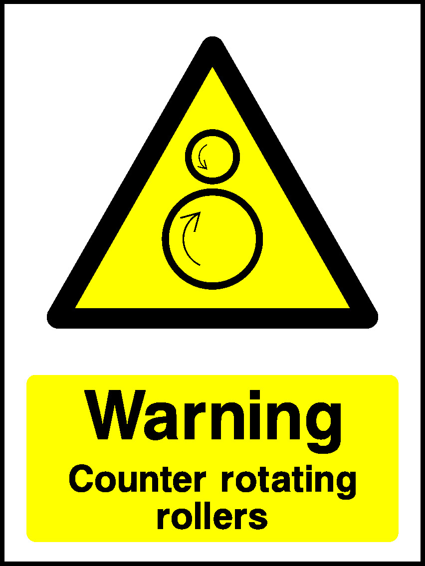 Warning Counter Rotating Rollers Mandatory Signs Machinery & General Signage - MACH0028