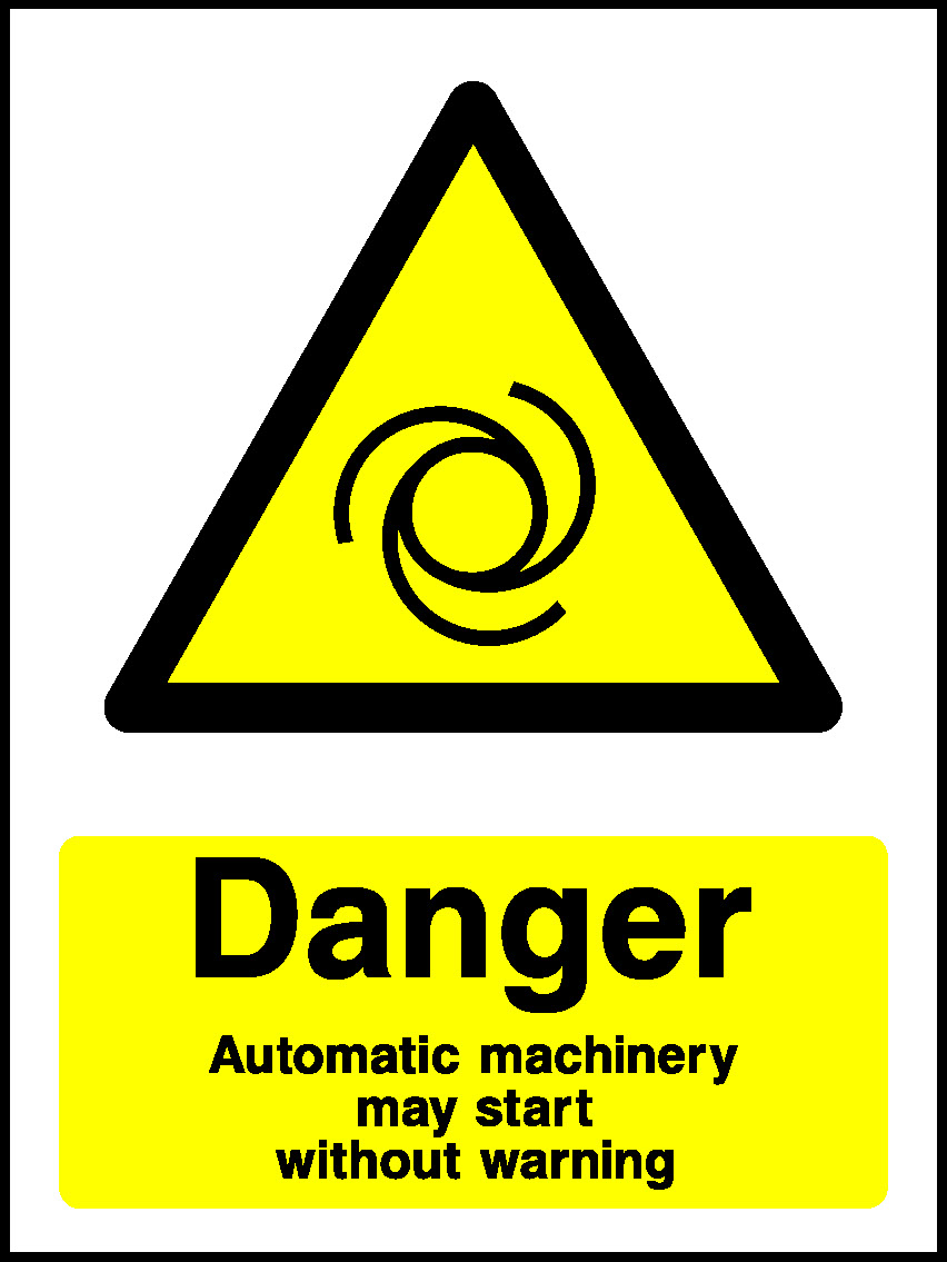 Danger Automatic Machinery May Start Without Warning Mandatory Signs Machinery & General Signage - MACH0029