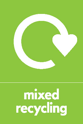 Mixed Recycling Recycling Mixed Recyclables Signage - MIXE0002