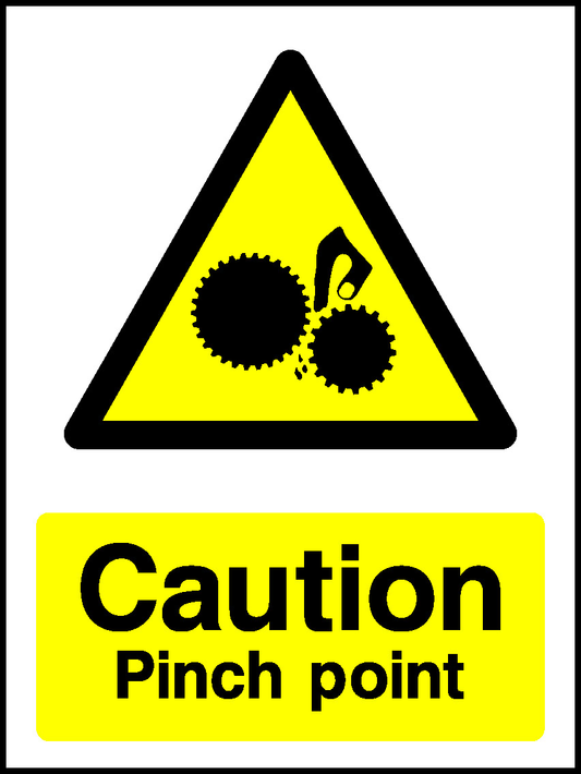 Caution Pinch Point Mandatory Signs Machinery & General Signage - MACH0038