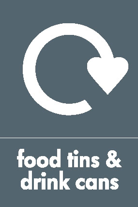 Food Tins & Drink Cans Recycling Metals Signage - META0037