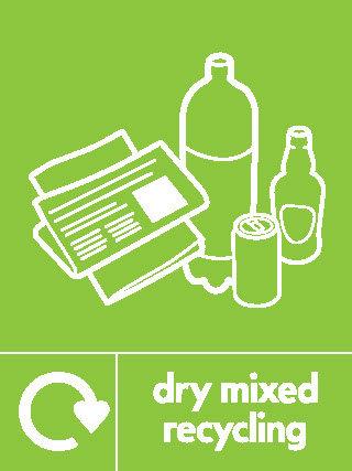 Dry Mixed Recyclables Recycling Mixed Recyclables Signage - MIXE0003