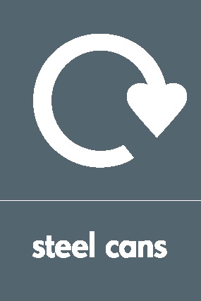 Steel Cans Recycling Metals Signage - META0042