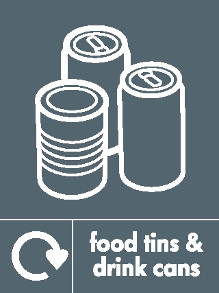 Food Tins & Drink Cans Recycling Metals Signage - META0061