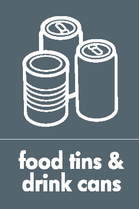 Food Tins & Drink Cans Recycling Metals Signage - META0050