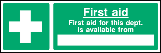 First Aid First Aid For This Dept. Is Available From First Aid Signage - FAID0035