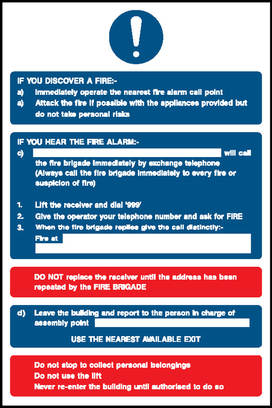 Alarm Call Point Information Fire Action Signage - FACT0028