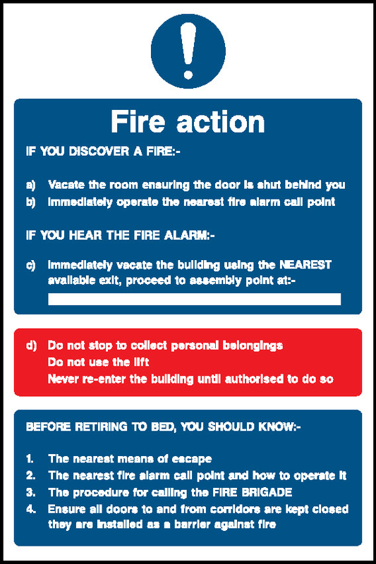 Fire Action Information Fire Action Signage - FACT0029