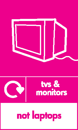 TV's & Monitors Not Laptops Recycling Electrical Signage - ELEC0116