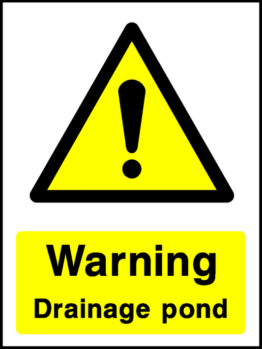 Warning Drainage Pond Countryside & Agriculture Signage - COUN0025