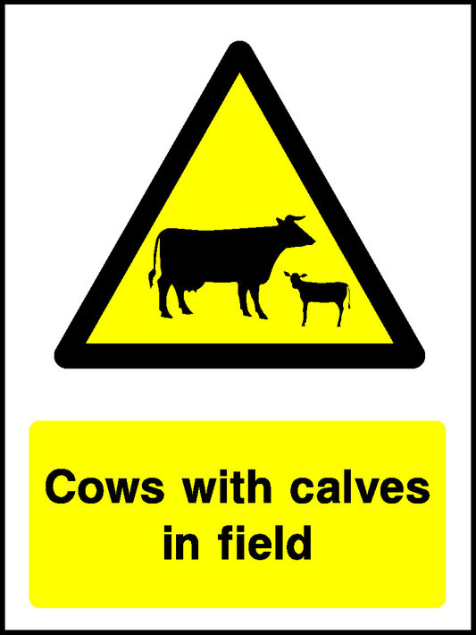 Cows With Calves In Field Countryside & Agriculture Signage - COUN0019