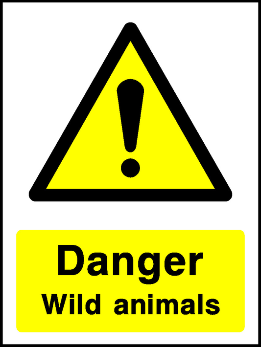 Danger Wild Animals Countryside & Agriculture Signage - COUN0040