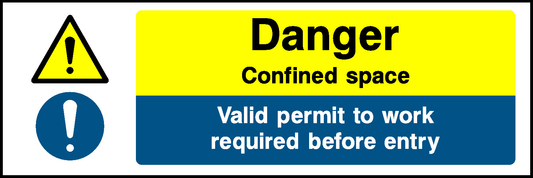 Danger Confined Space Valid Permit To Work Required Before Entry Construction-Signage - CONS0044