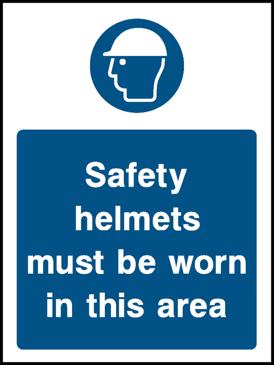 Safety Helmets Must Be Worn In This Area Mandatory Signs Personal Protective Equipment Signage - PPE0037.