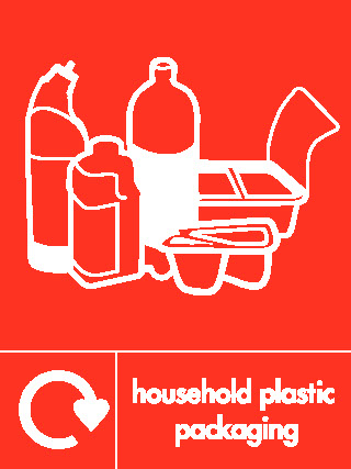 Household Plastic Packaging Recycling Plastics Signage - PLAS0025